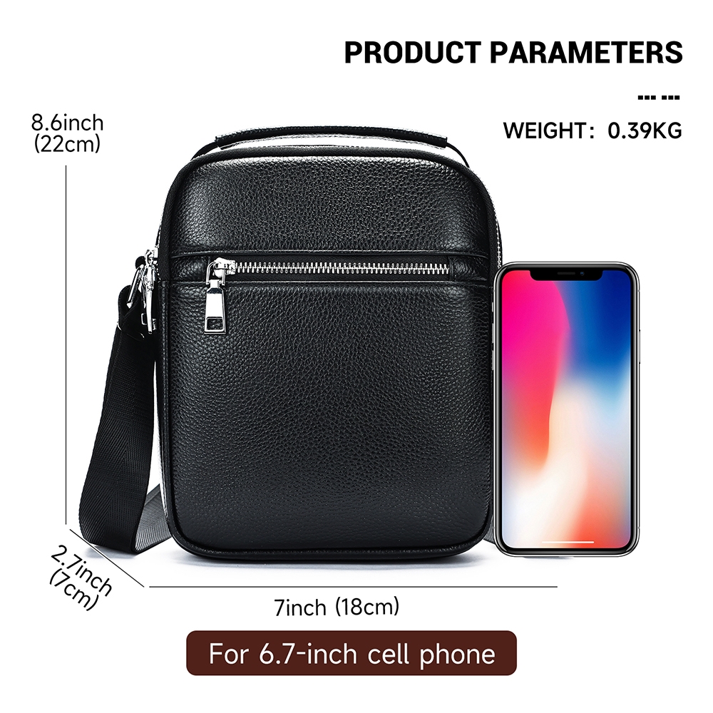 Geanta de umar pentru barbati, Alexander GT3810, piele naturala, Neagra - poza 5