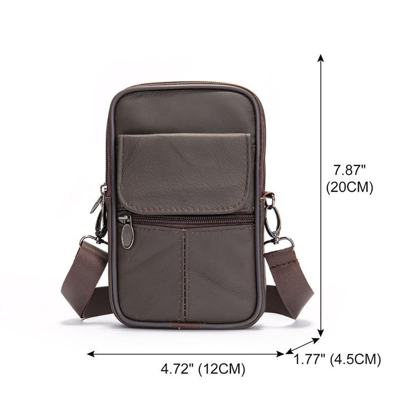Geanta de umar pentru barbati, Loxar GT3812, piele naturala, Negru - poza 3