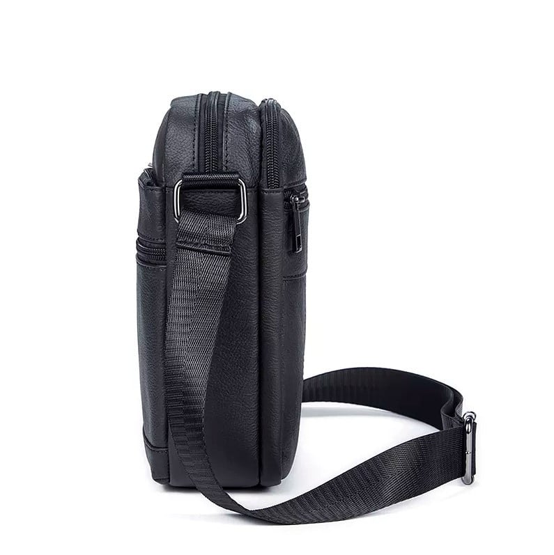 Geanta de umar pentru barbati Mateo GT1819, piele naturala, negru - poza 4