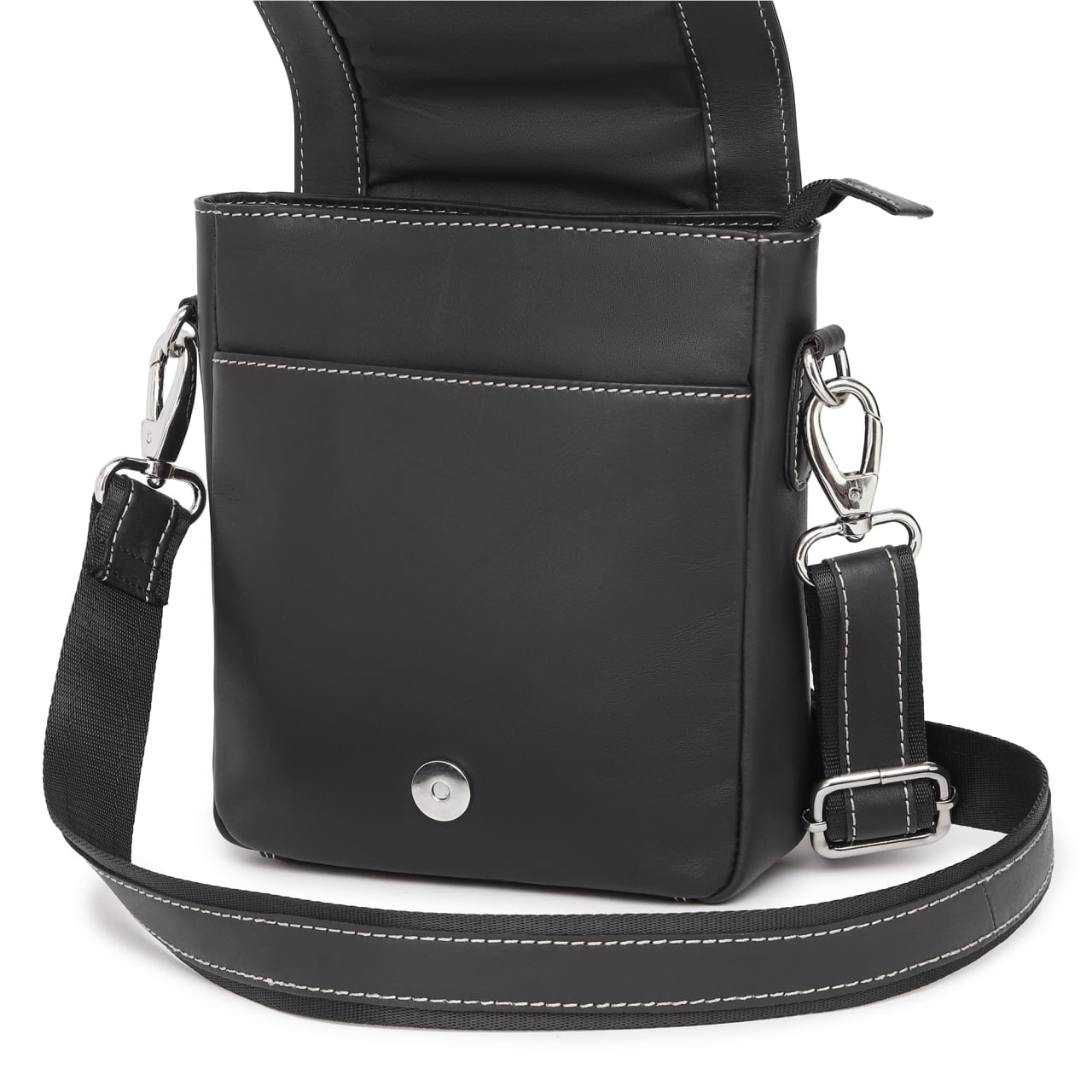 Geanta de umar pentru barbati, Maxin GT3870, piele naturala, Neagra - poza 2