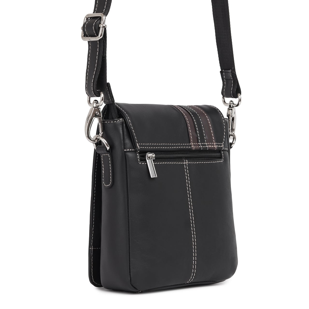 Geanta de umar pentru barbati, Maxin GT3870, piele naturala, Neagra - poza 4