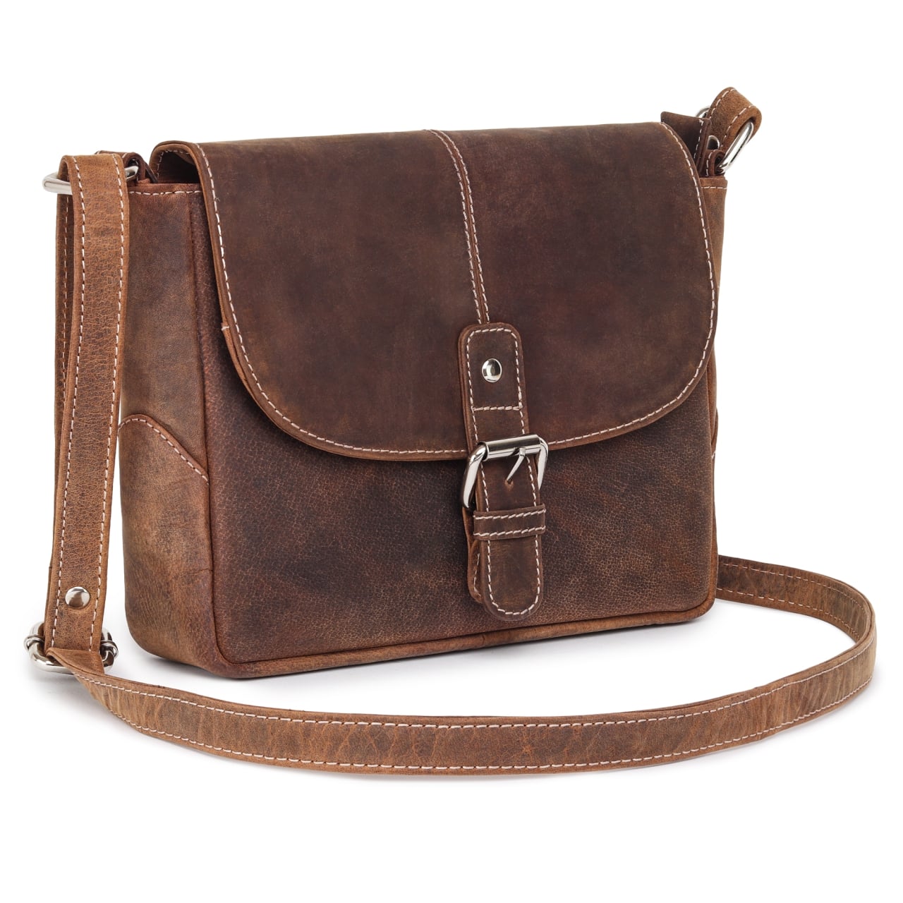 Geanta de umar unisex, Gabriele GT3868, piele naturala, Maro inchis - poza 5