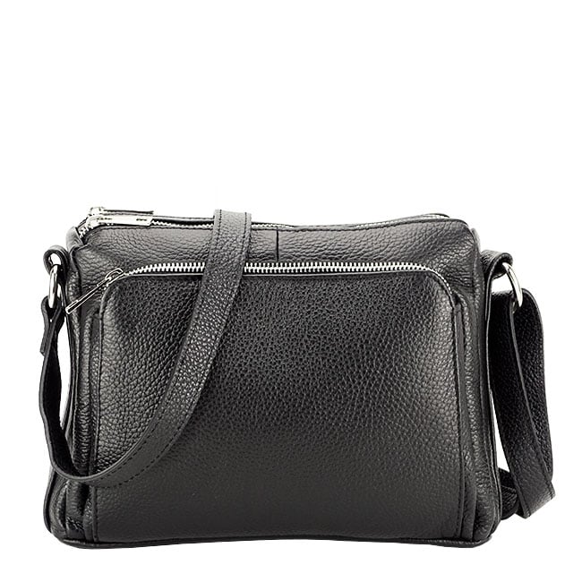 Geanta din piele naturala Camelia 124 Negru