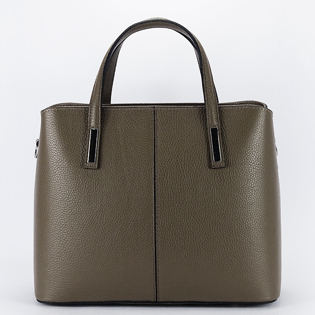 Geanta mare taupe inchis din piele naturala 8922 130