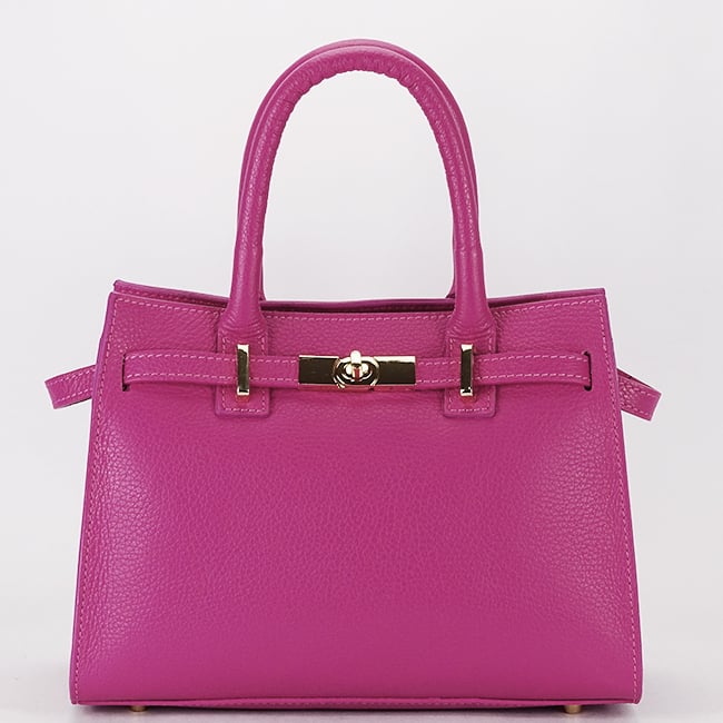 Geanta medie fucsia din piele naturala 1727 122