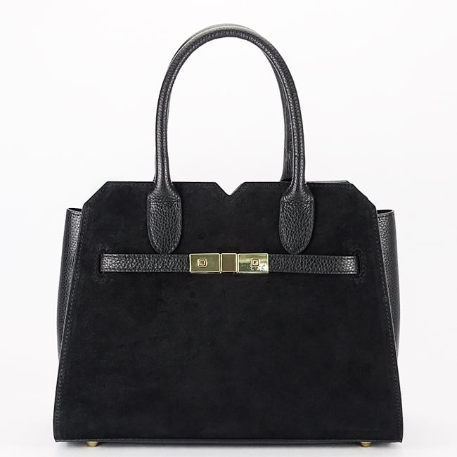 Geanta medie neagra din piele naturala 8909 M9