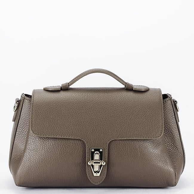Geanta medie taupe din piele naturala 8910 126