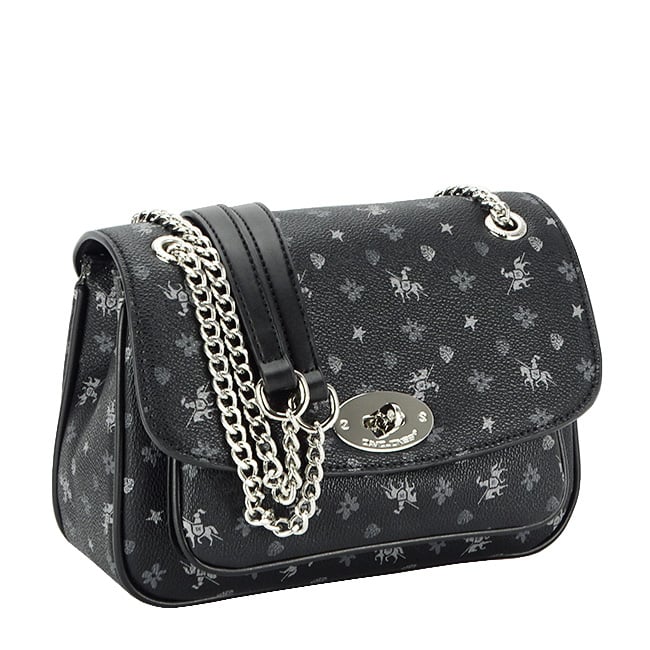 Geanta neagra cu imprimeu CH21002 14