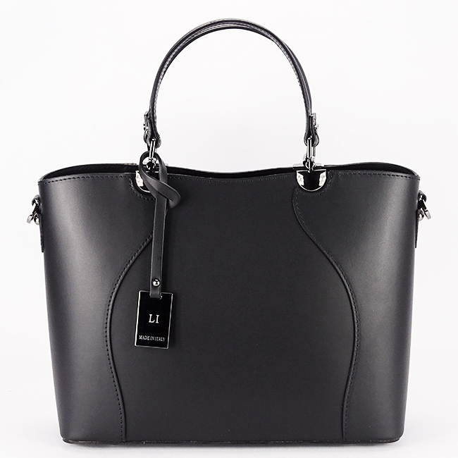 Geanta neagra din piele naturala 1424A 125