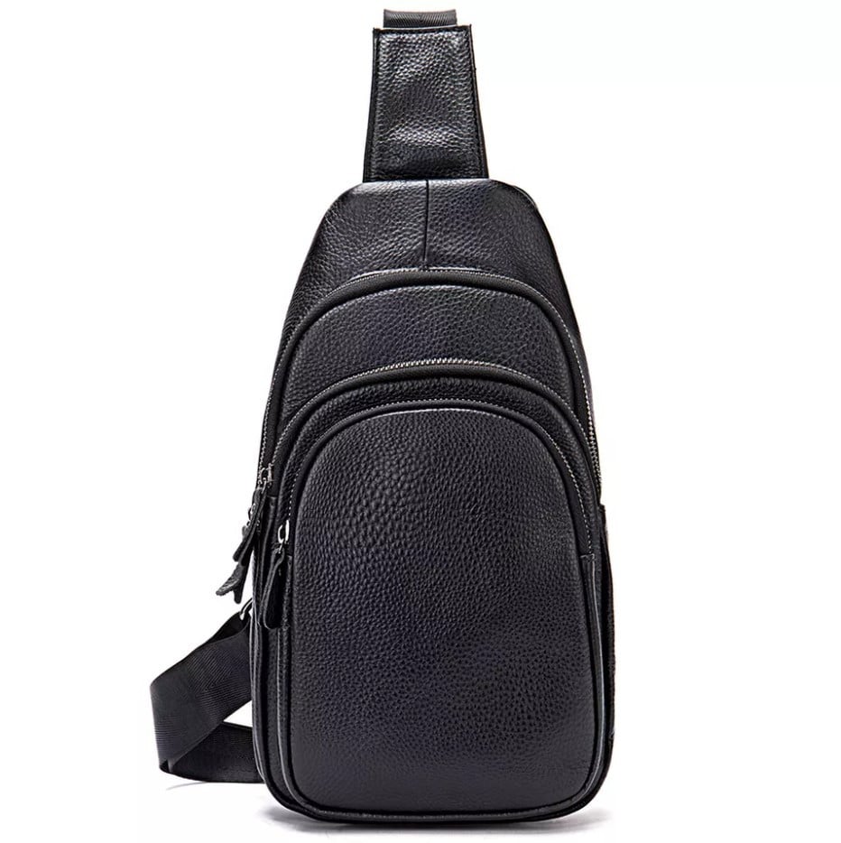 Geanta pentru barbati Brian GT1827, piele naturala, negru - poza 1