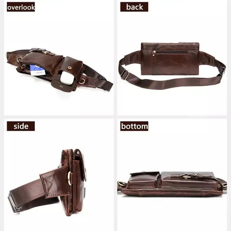 Geanta pentru barbati, Hades GT2079, piele naturala, Maro - poza 3