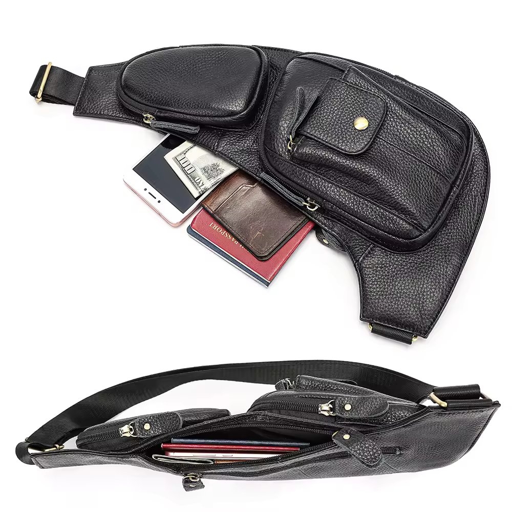 Geanta pentru barbati, Lior GT3310, piele naturala, Maro - poza 5