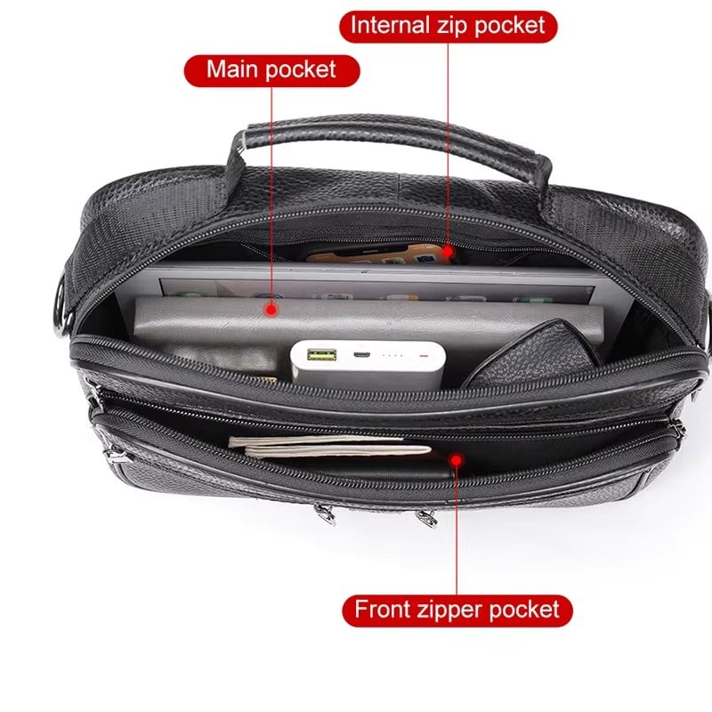 Geanta pentru barbati, Soren GT3261, piele naturala, Maro - poza 3