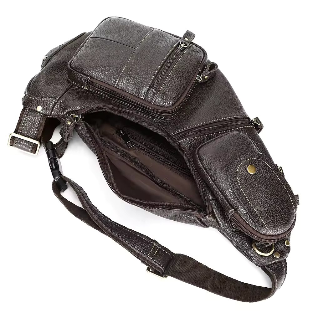 Geanta pentru barbati, Thorian GT3307, piele naturala, Negru - poza 3