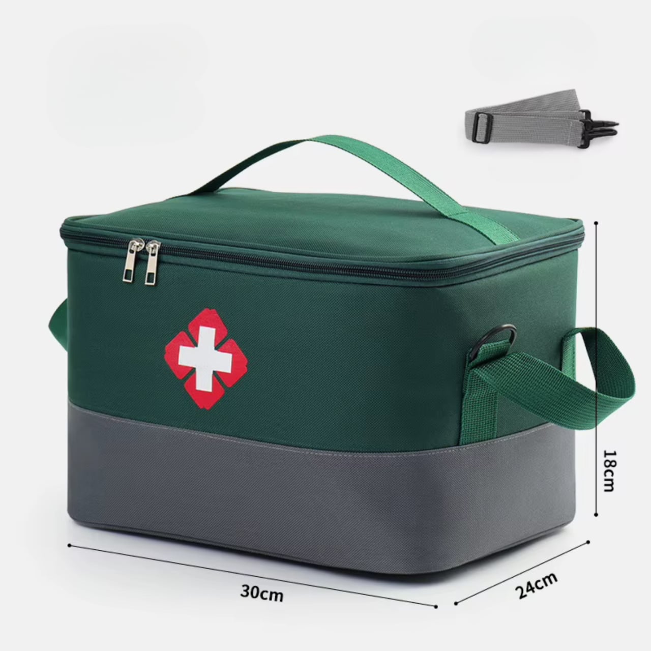 Geanta pentru medicamente si trusa de prim ajutor, Mare, GT4030, Verde / Gri - poza 1