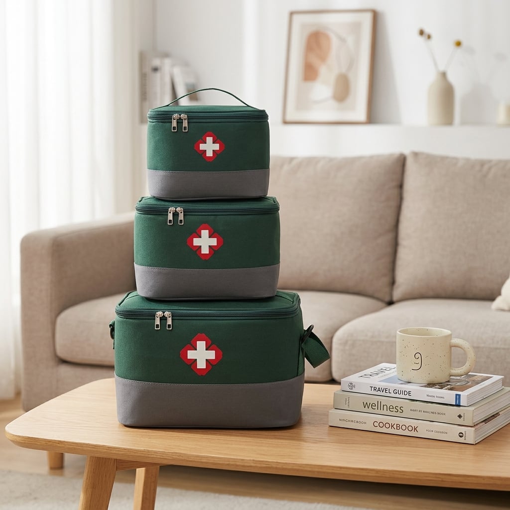 Geanta pentru medicamente si trusa de prim ajutor, Medie, GT4031, Verde / Gri - poza 2