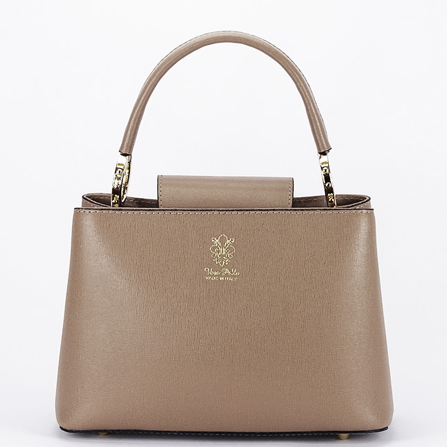 Geanta taupe inchis din piele naturala 8950 119