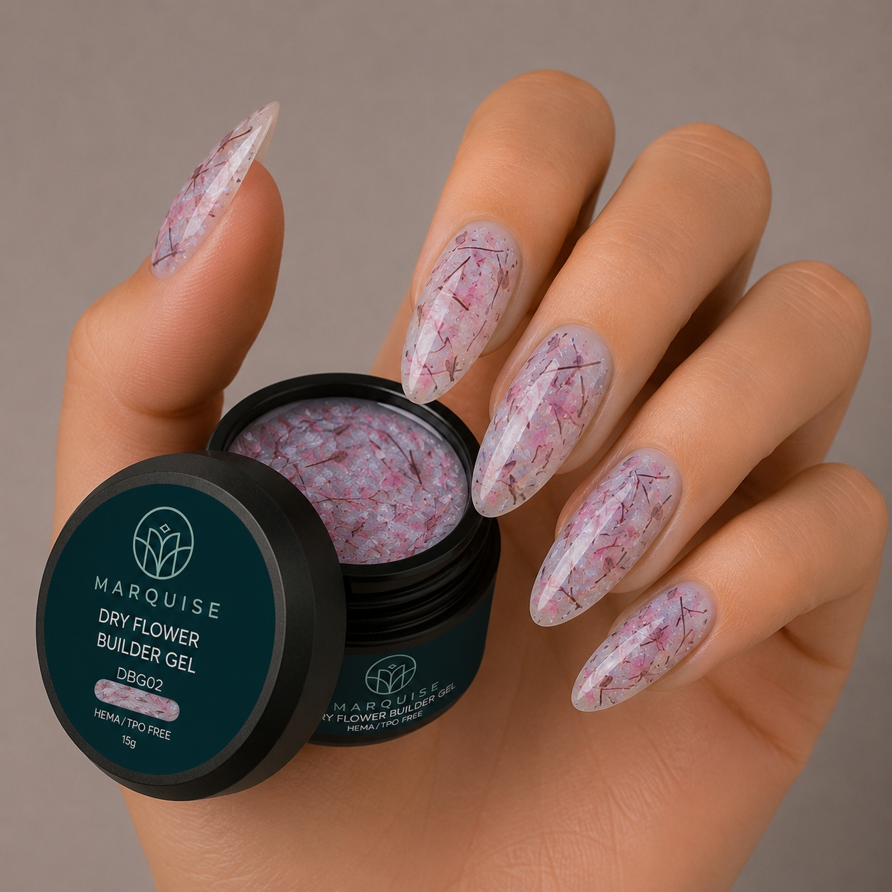 Gel UV Constructie Unghii HEMA/TPO FREE, Marquise, Dry Flower DBG02, 15 g - poza 2