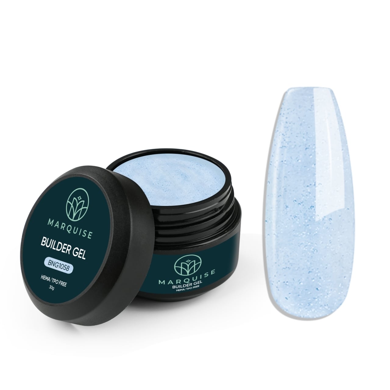 Gel UV Constructie Unghii HEMA/TPO FREE, Marquise, Glitter BNG1058, 30 g - poza 1