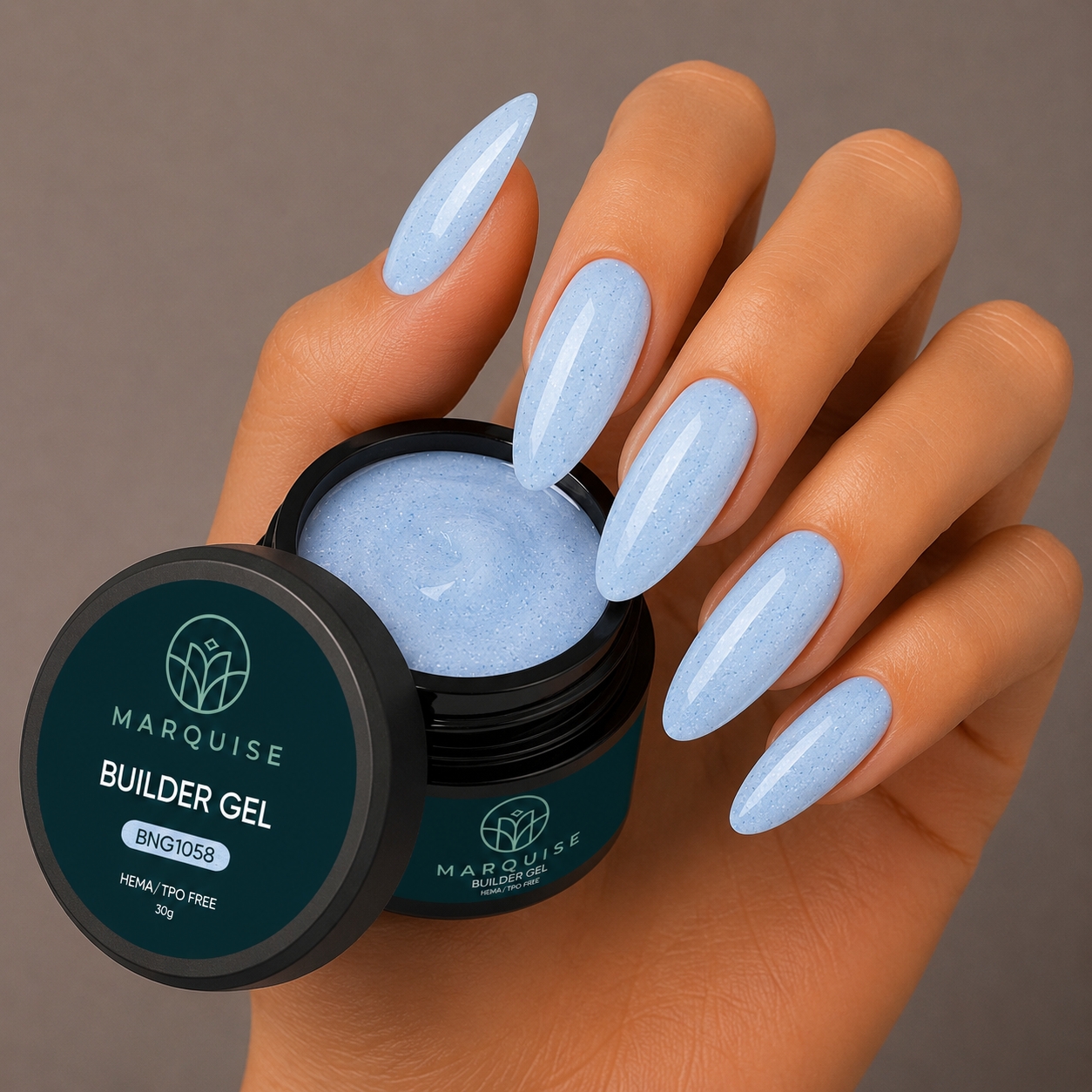 Gel UV Constructie Unghii HEMA/TPO FREE, Marquise, Glitter BNG1058, 30 g - poza 2