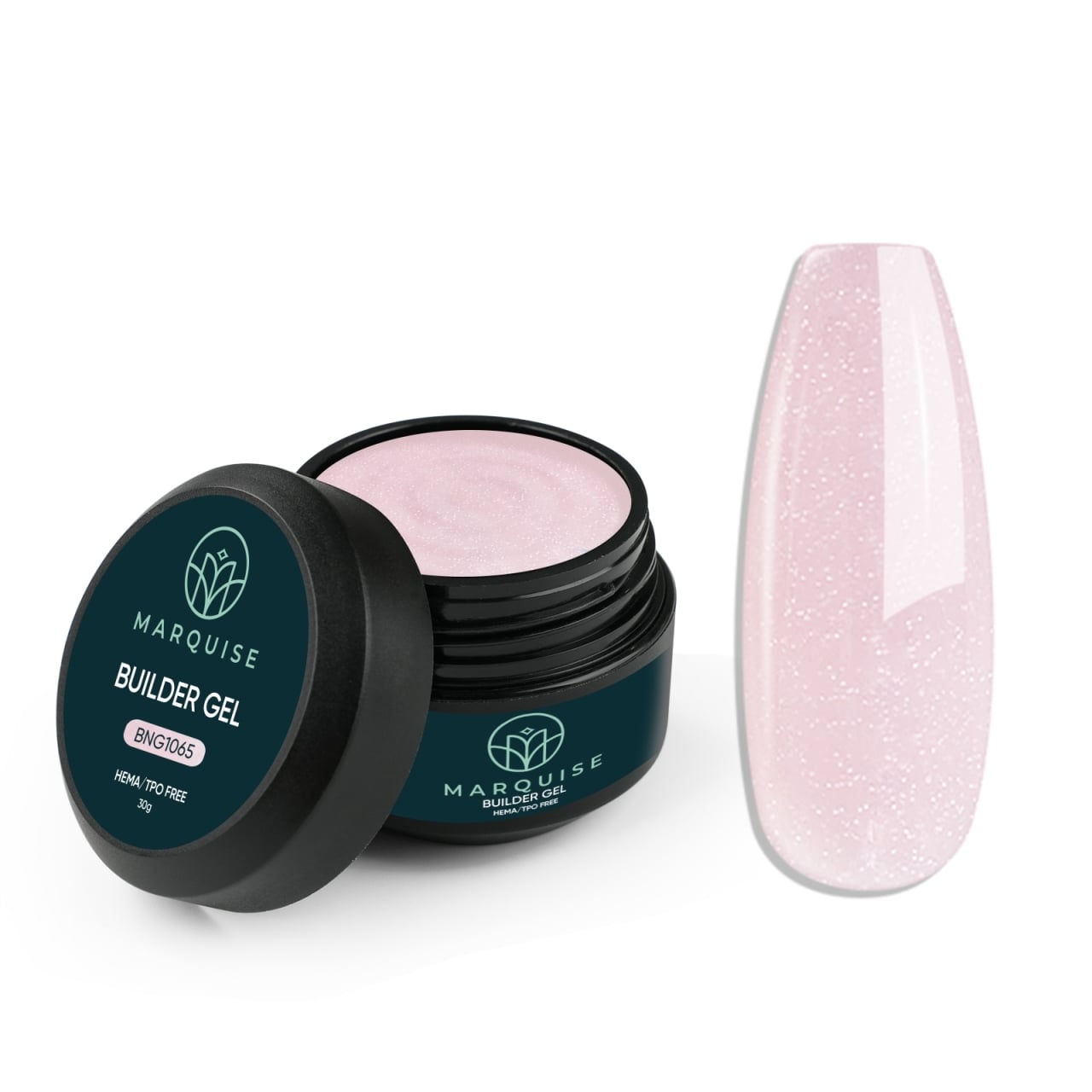 Gel UV Constructie Unghii HEMA/TPO FREE, Marquise, Glitter BNG1065, 30 g - poza 1