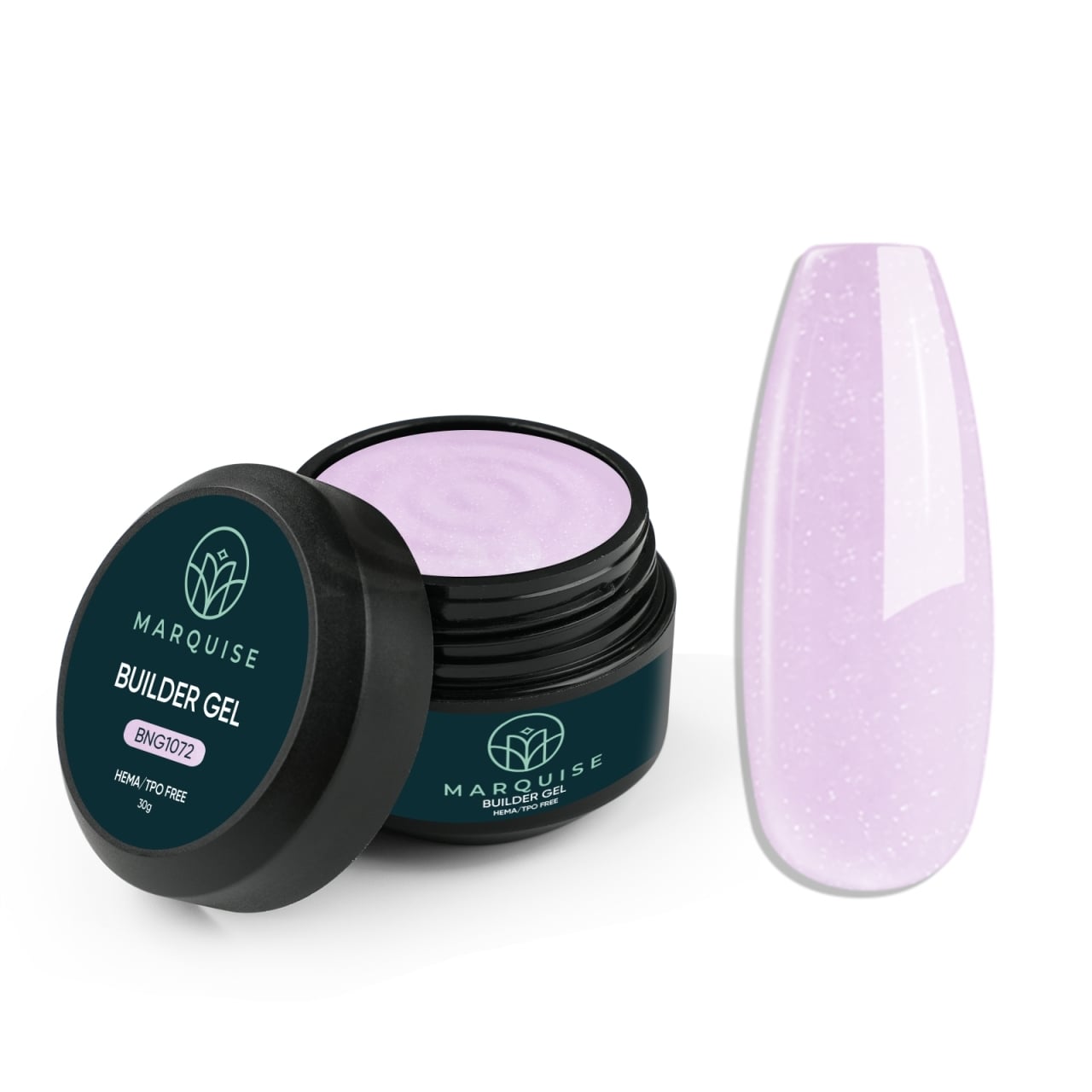 Gel UV Constructie Unghii HEMA/TPO FREE, Marquise, Glitter BNG1072, 30 g