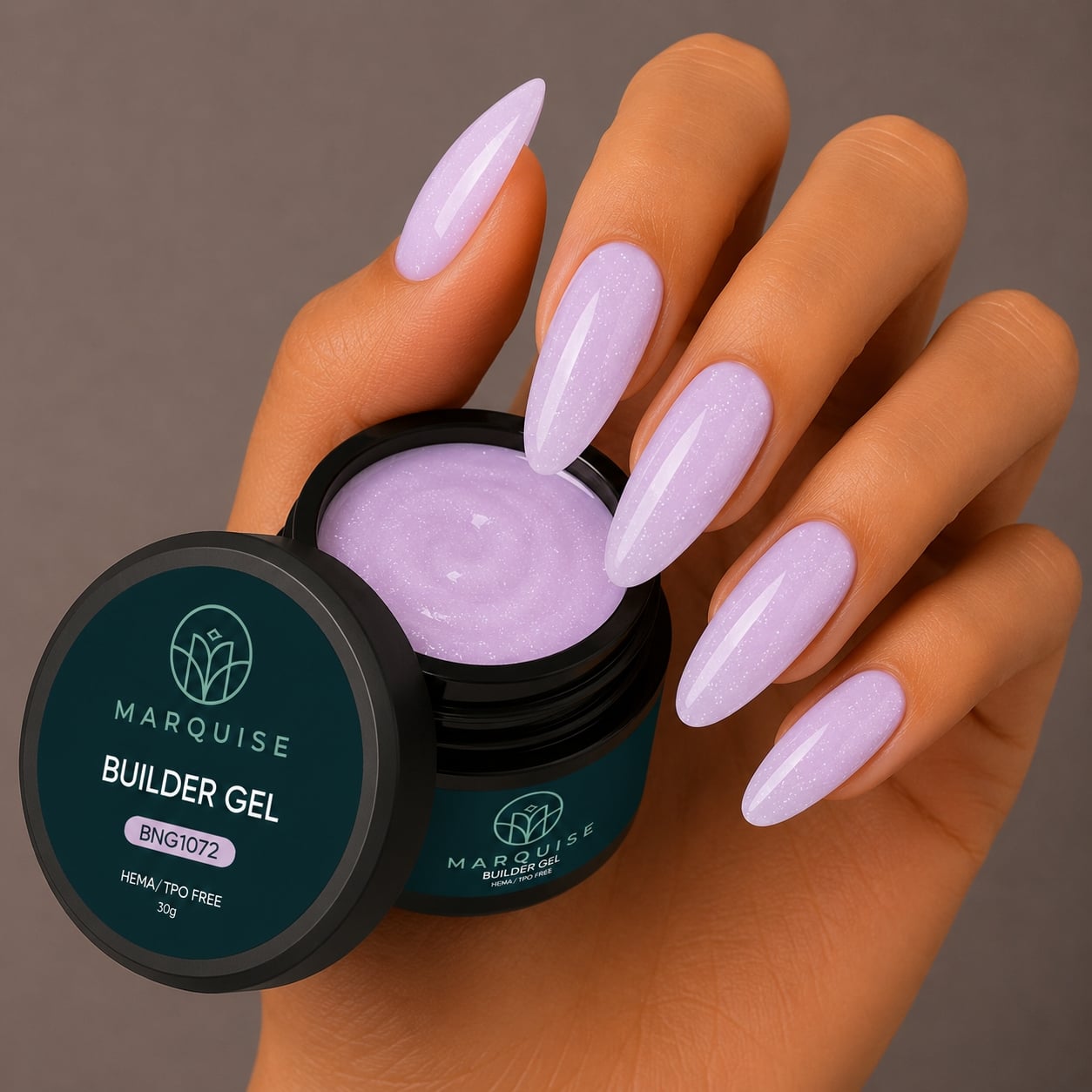Gel UV Constructie Unghii HEMA/TPO FREE, Marquise, Glitter BNG1072, 30 g - poza 2