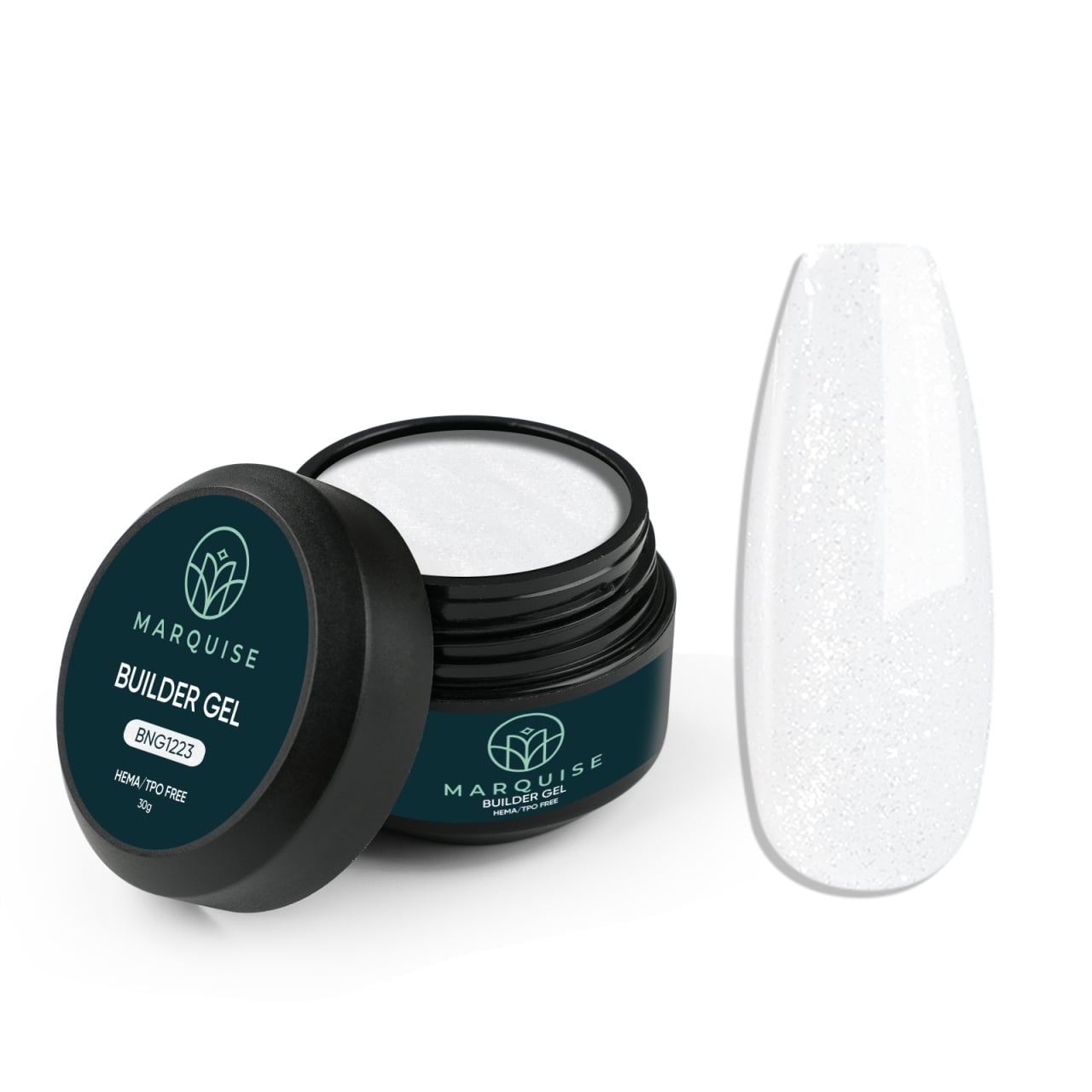 Gel UV Constructie Unghii HEMA/TPO FREE, Marquise, Glitter BNG1223, 30 g