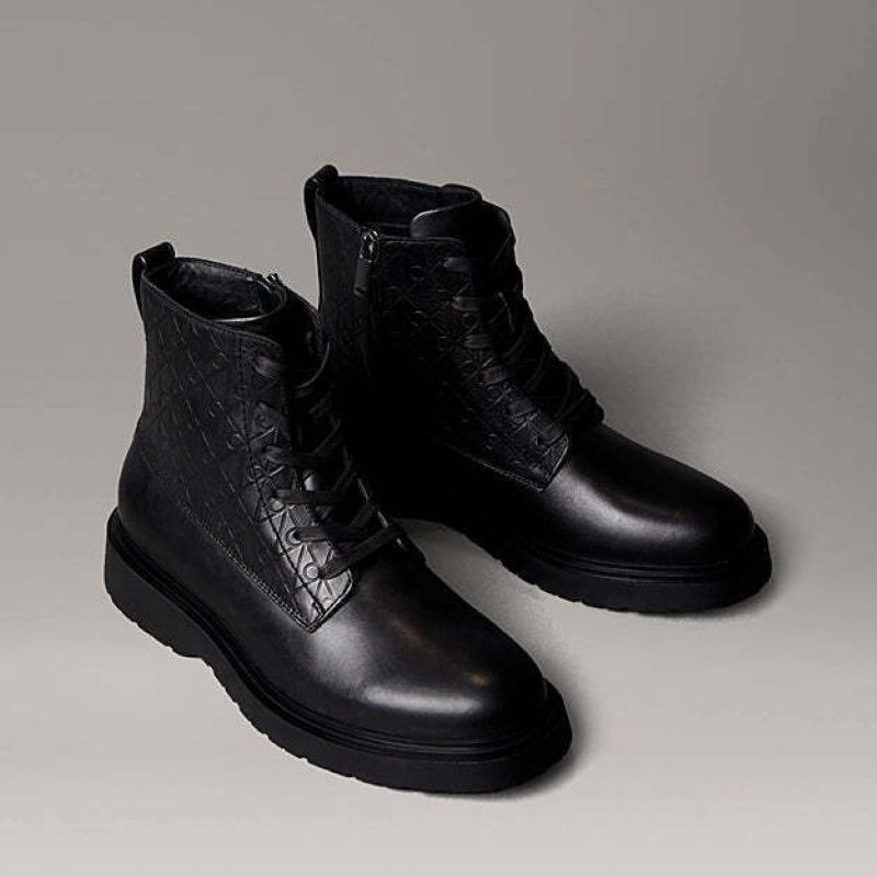 Ghete Calvin Klein COMBAT ESS LACE UP ZIP BOOT AOP - poza 3