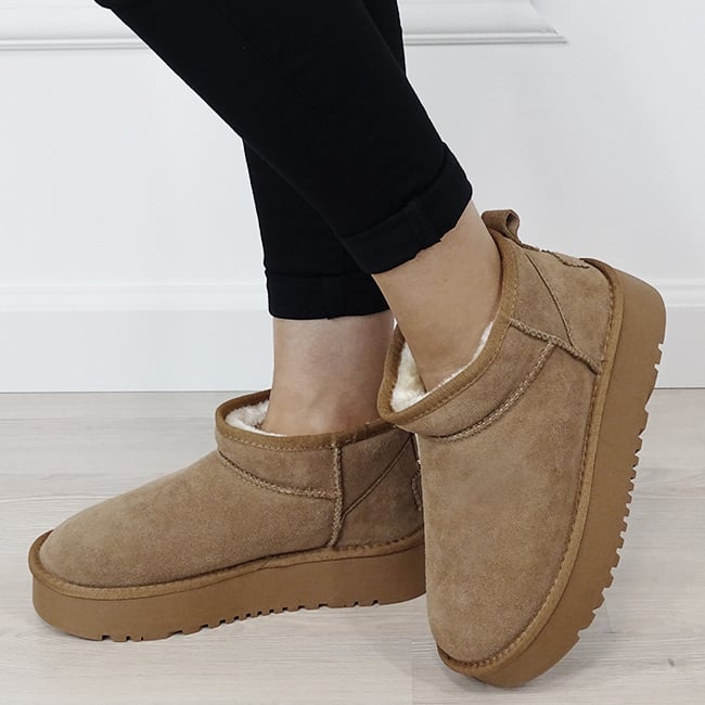 Ghete camel din piele naturala NN604 116