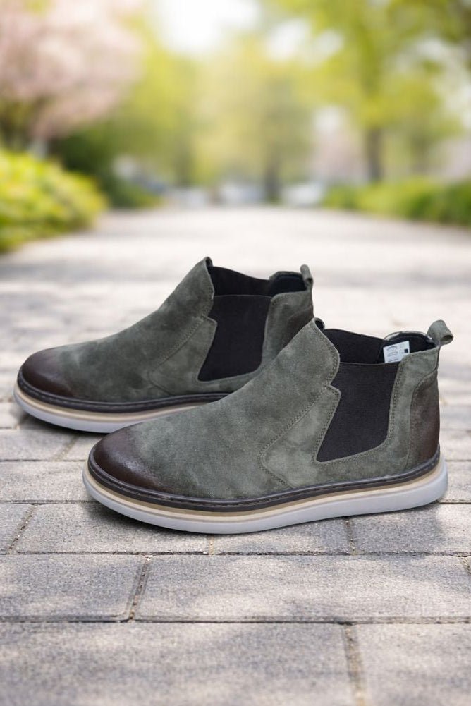 Ghete Casual Barbati din Piele Intoarsa Maro - ZANO