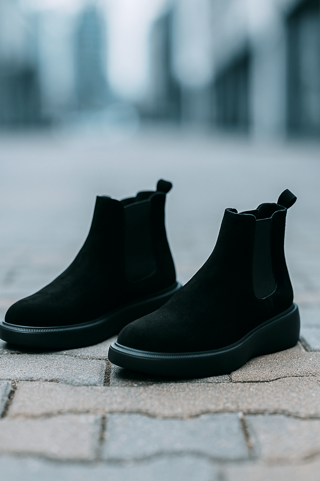 Ghete Casual Barbati din piele Intoarsa Negre - KIRK