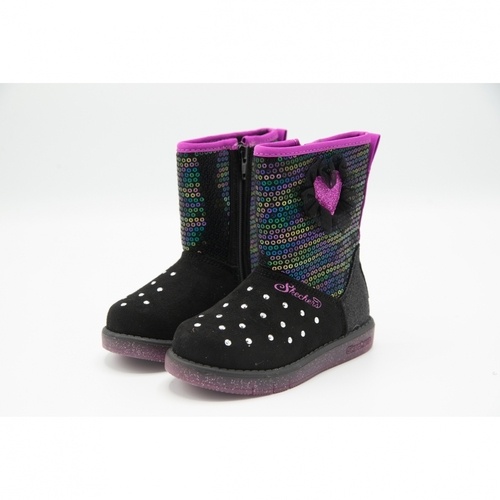 Ghete copii Skechers Twinkle Toes Glitzy Glam 20305N-BKMT - poza 3