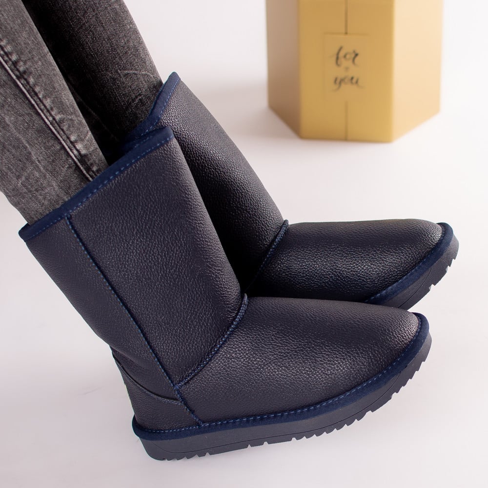 Ghete dama bleumarin imblanite piele ecologica karina - poza 4