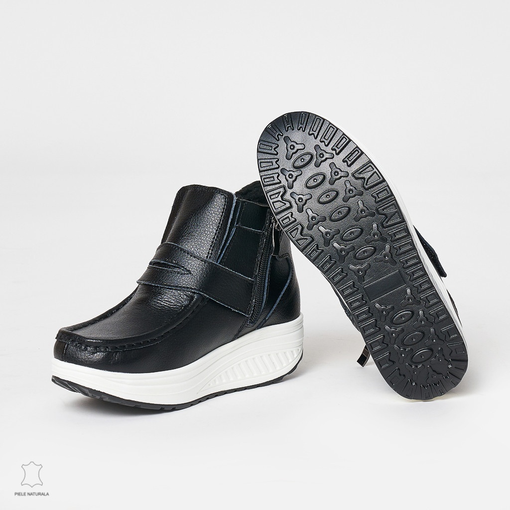 Ghete dama din Piele Naturala CRL0627 Negru
