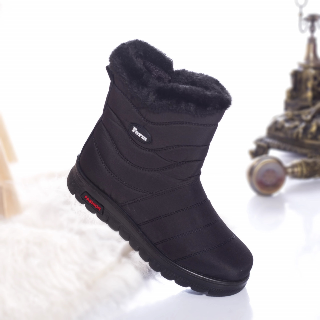 Ghete dama imblanite theea fas impermeabil negru negru - poza 4