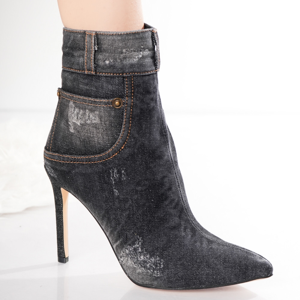 Ghete dama Negre din Textil-Blug Carson - poza 3