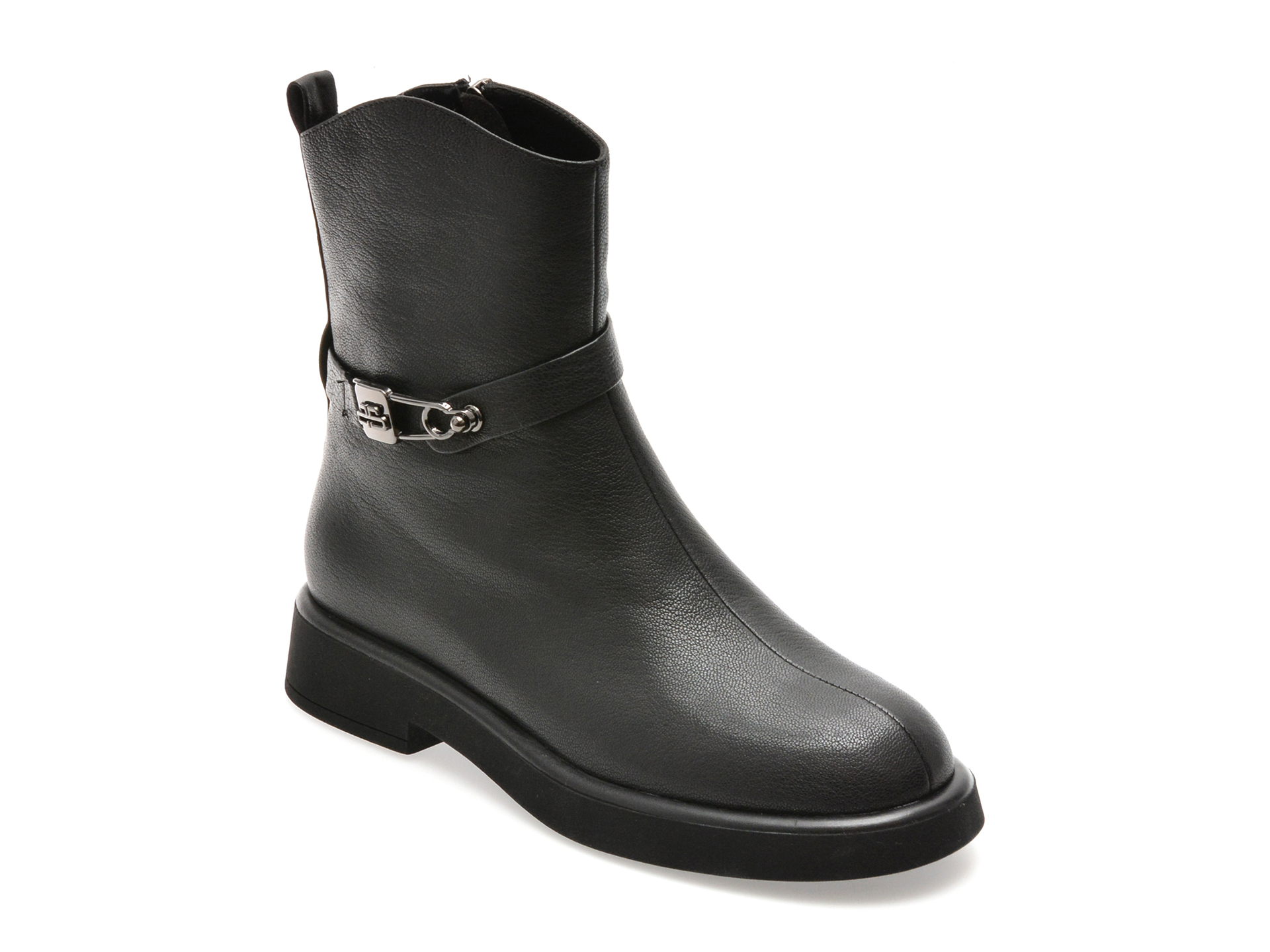 Ghete EPICA negre, W15056, din piele naturala