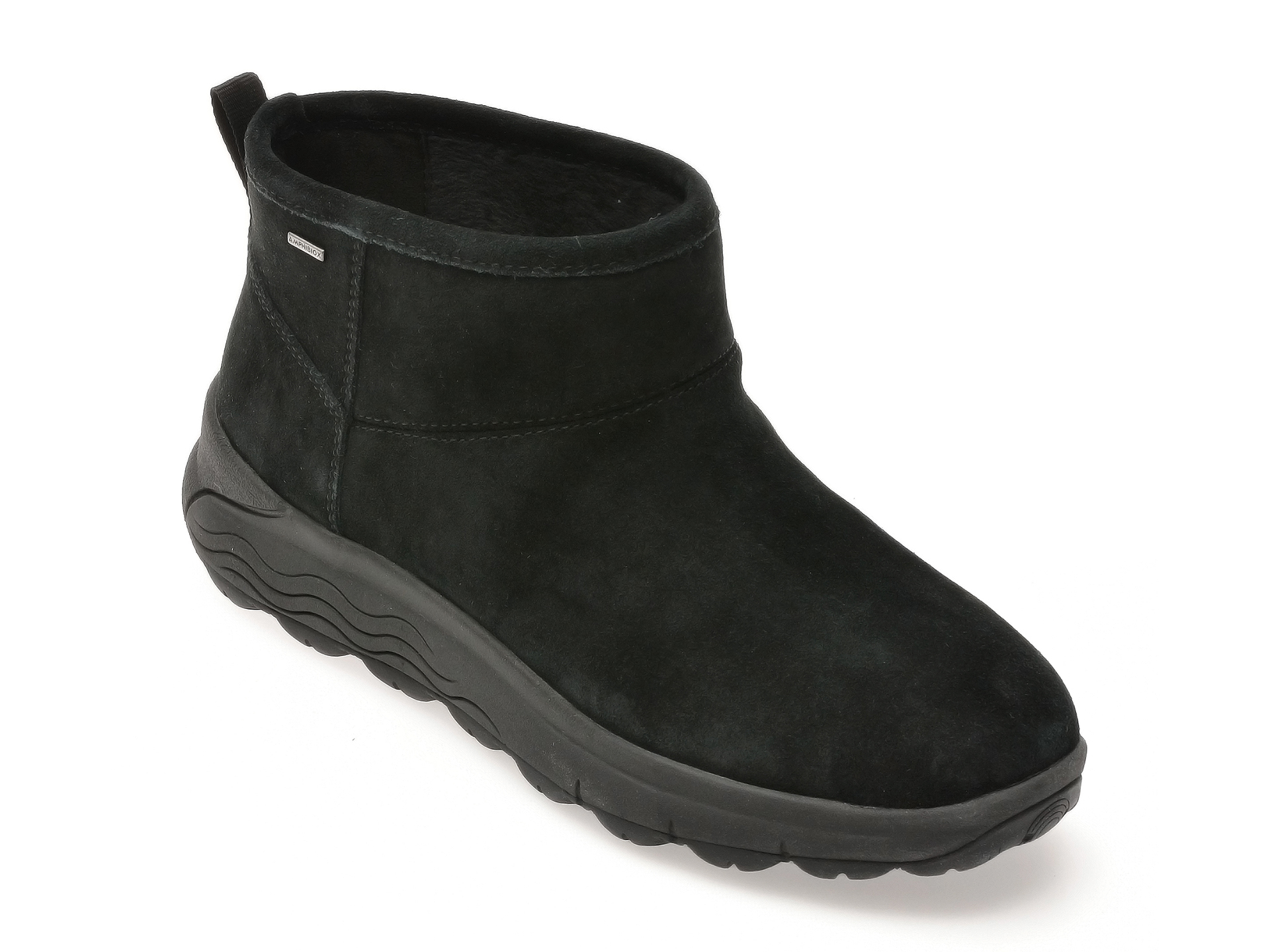 Ghete GEOX negre, D5626B, din piele intoarsa