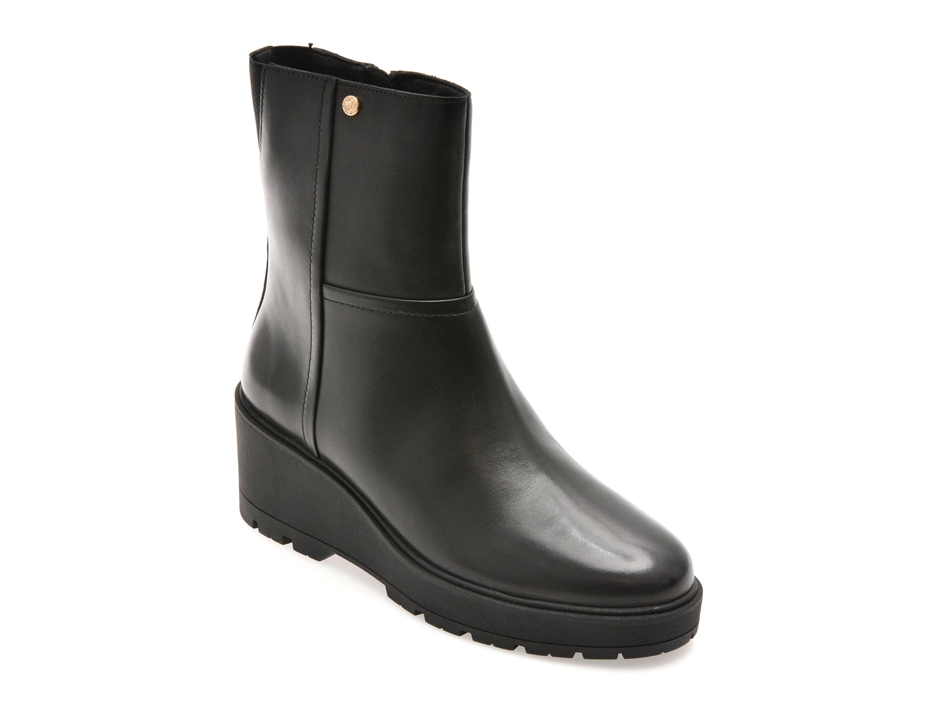 Ghete GEOX negre, D563VA, din piele naturala