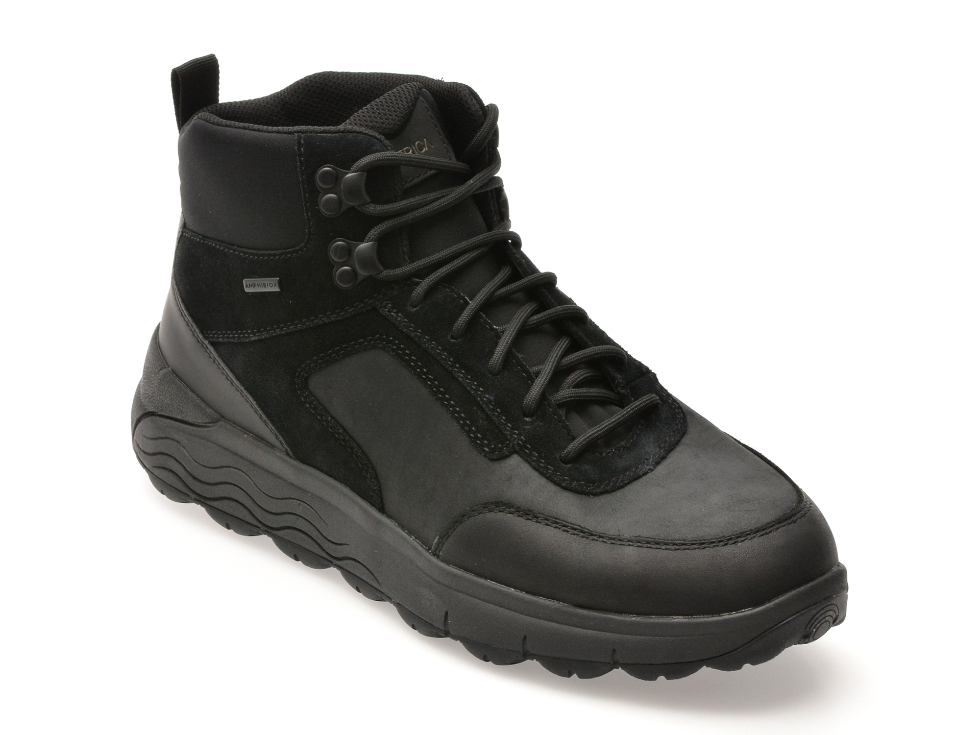Ghete GEOX negre, U46FDB, din piele naturala