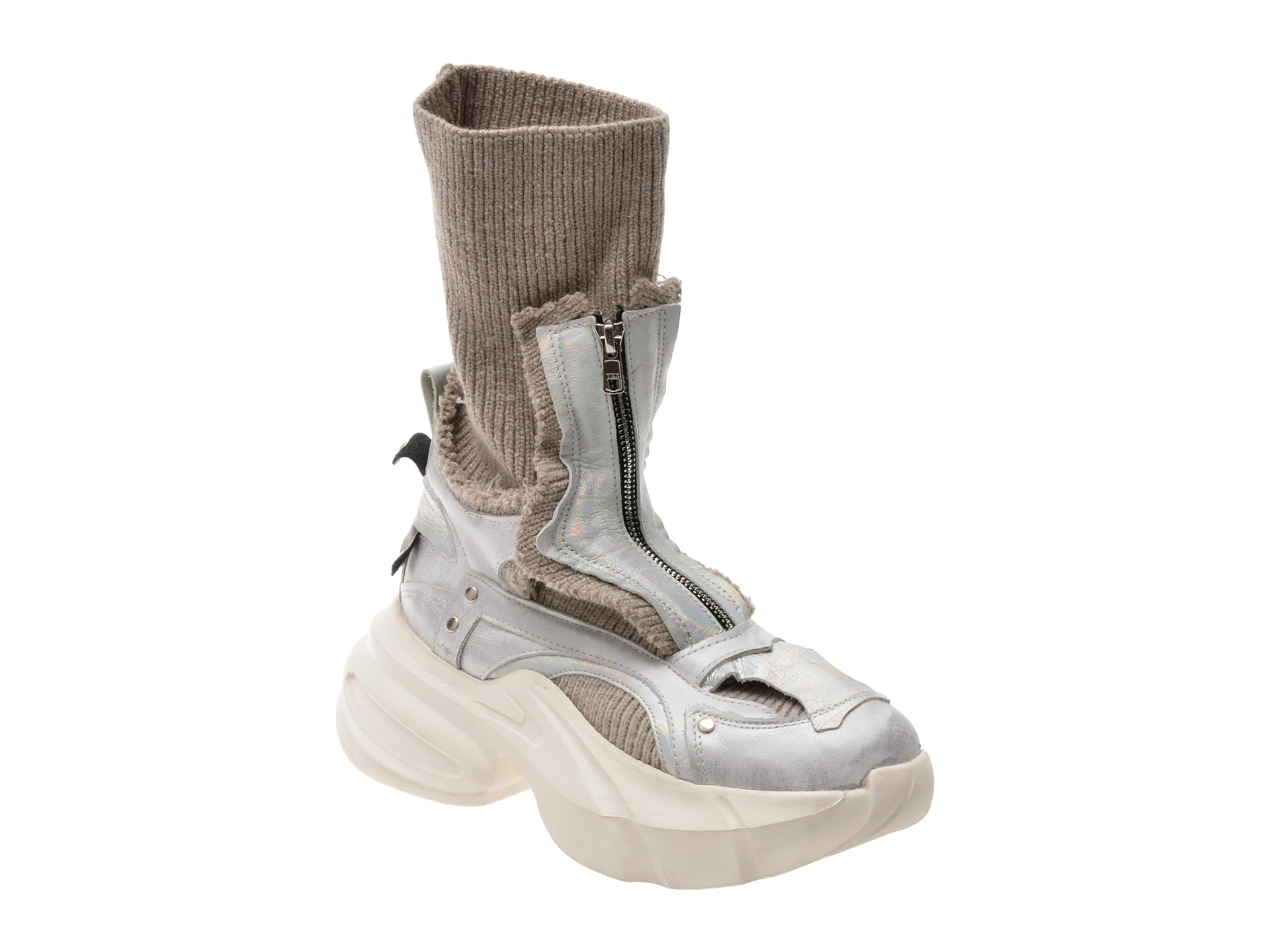 Ghete GRYXX argintii, 3793700, din material textil