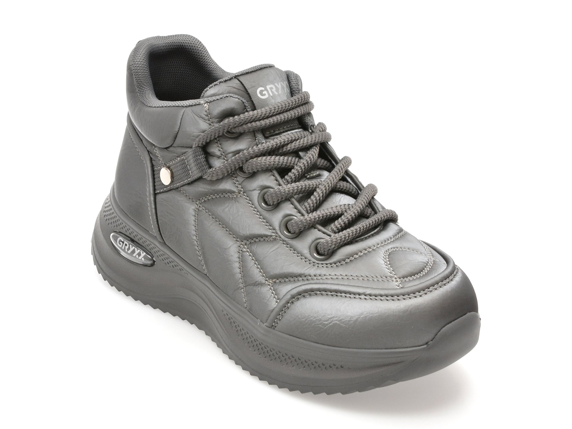 Ghete GRYXX gri, 5K718, din piele ecologica