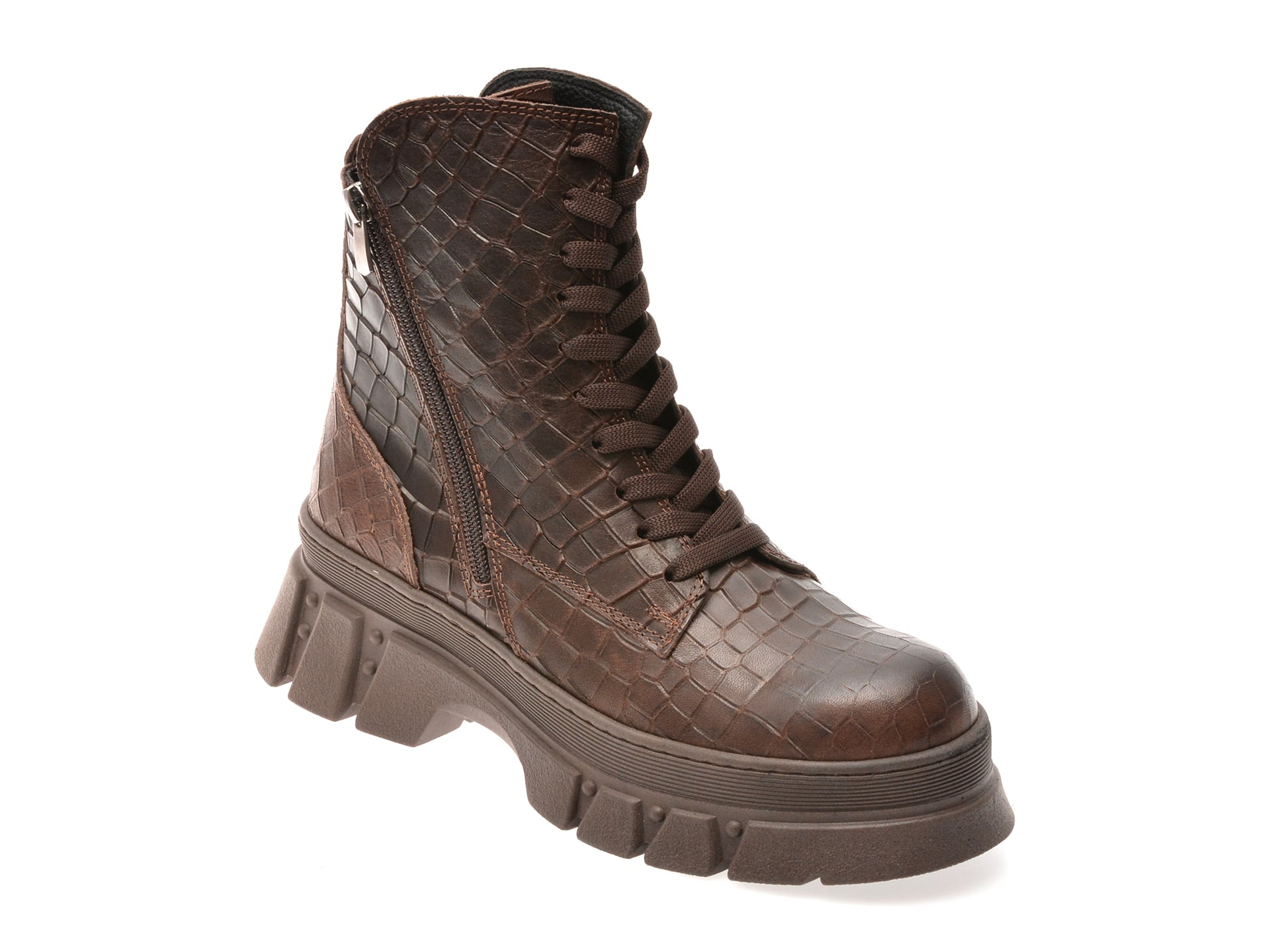 Ghete GRYXX maro, 091T113, din piele croco