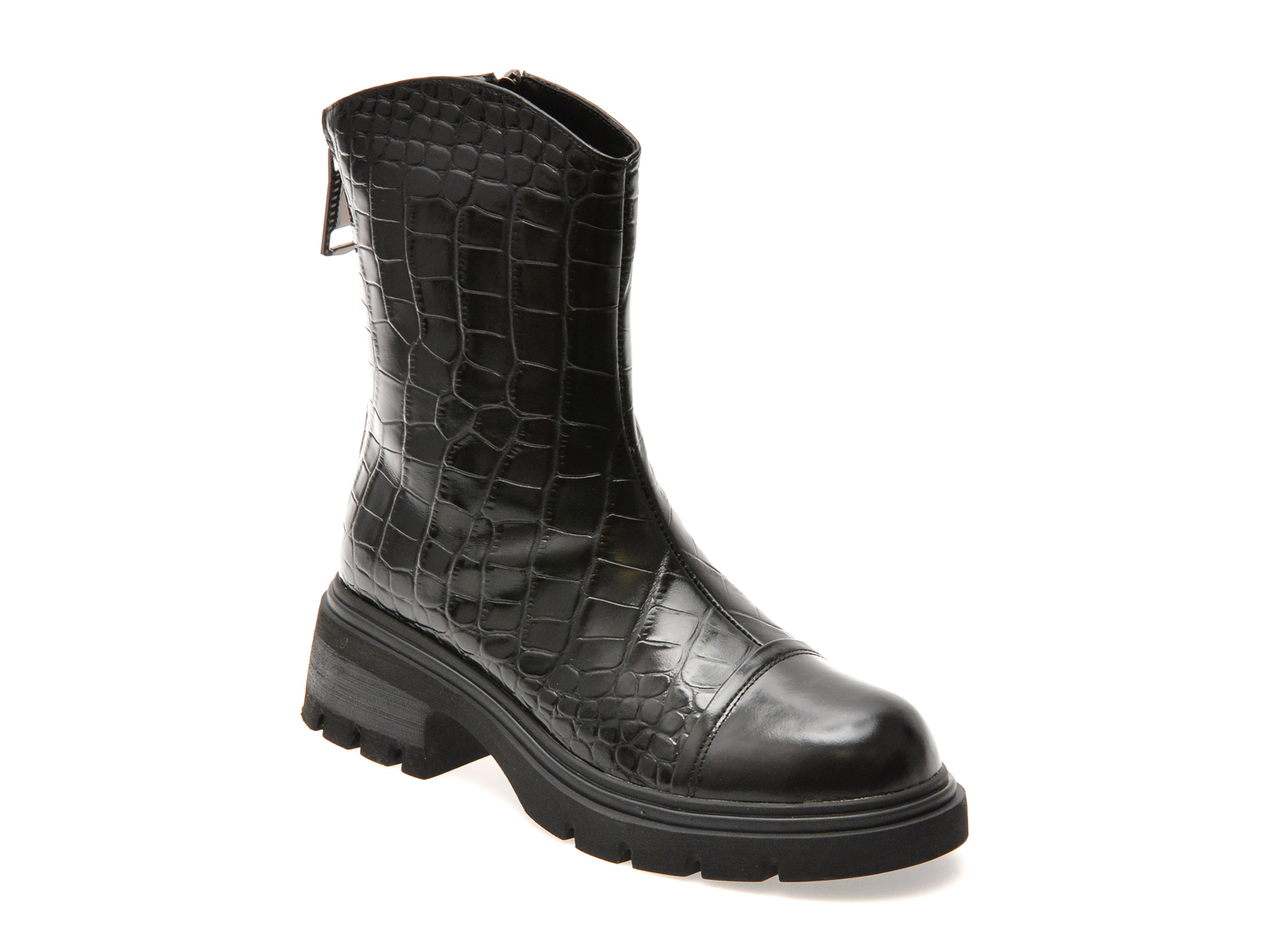 Ghete GRYXX negre, 2157, din piele croco