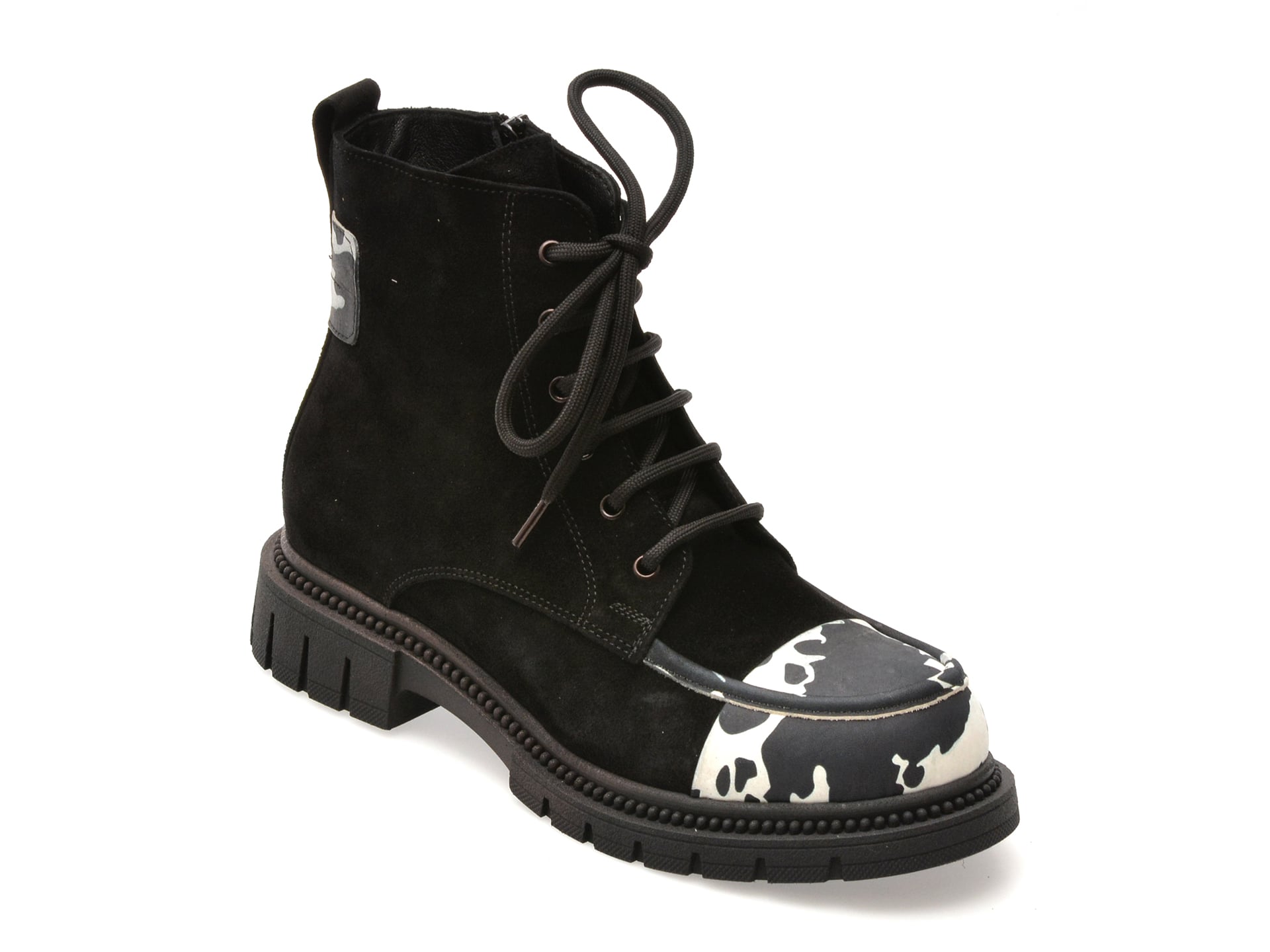 Ghete GRYXX negre, 2201460, din piele intoarsa