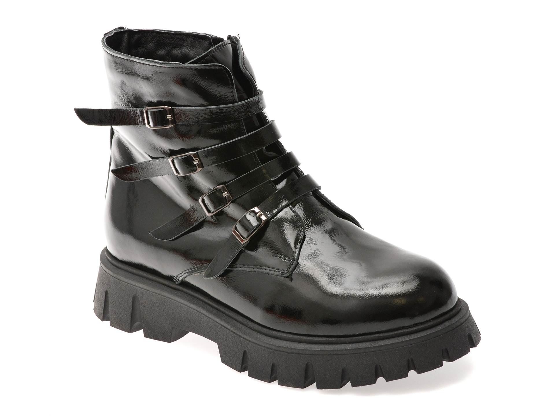 Ghete GRYXX negre, 3772513, din piele naturala lacuita