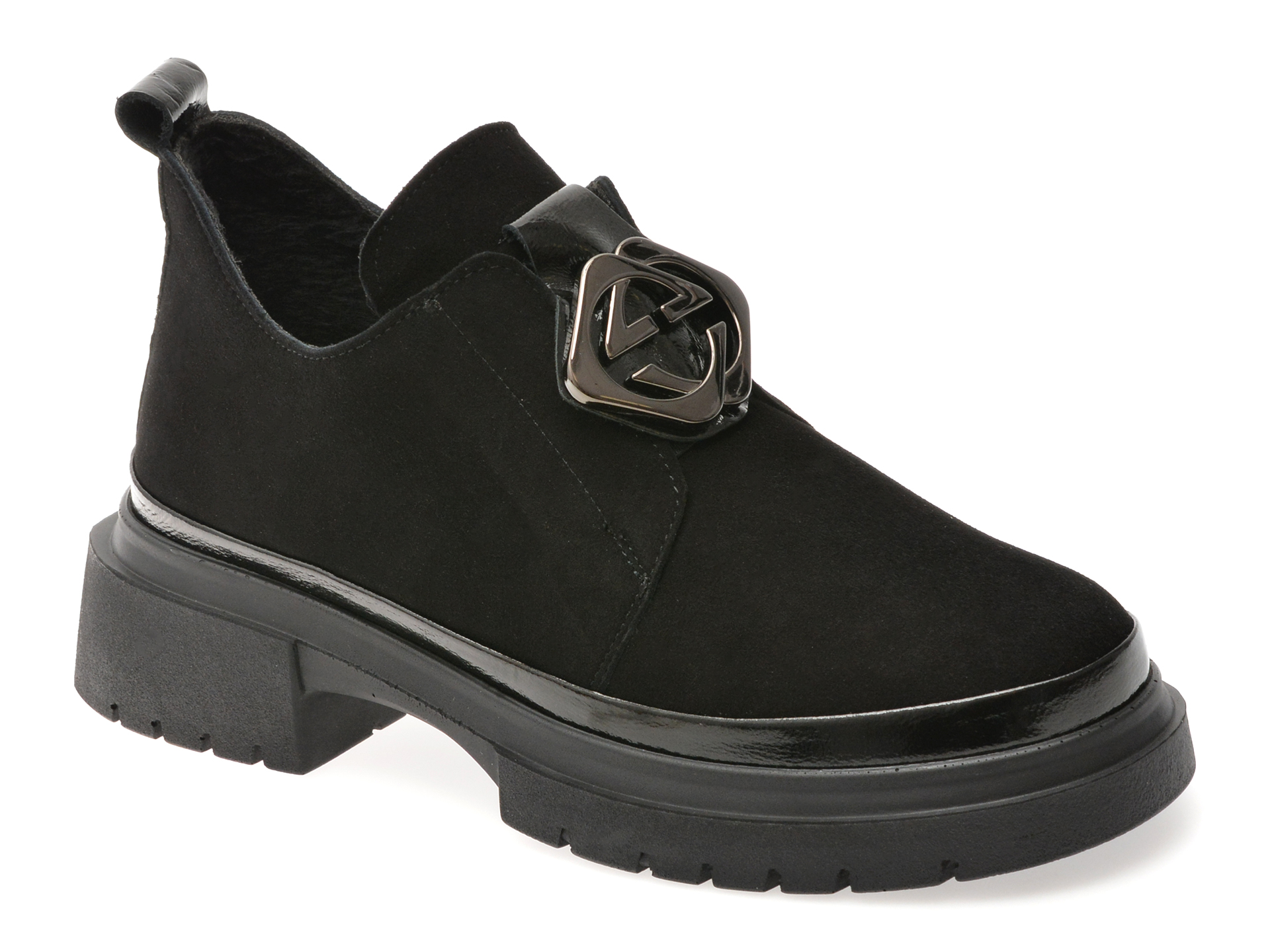 Ghete GRYXX negre, 386467, din piele intoarsa