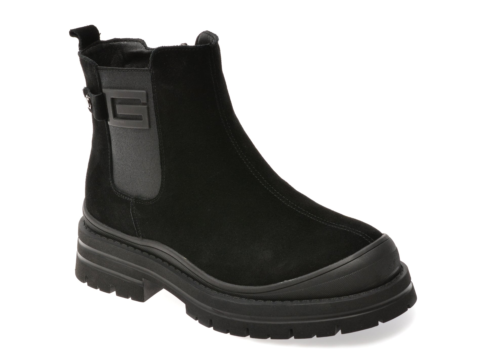 Ghete GRYXX negre, 5214, din piele intoarsa