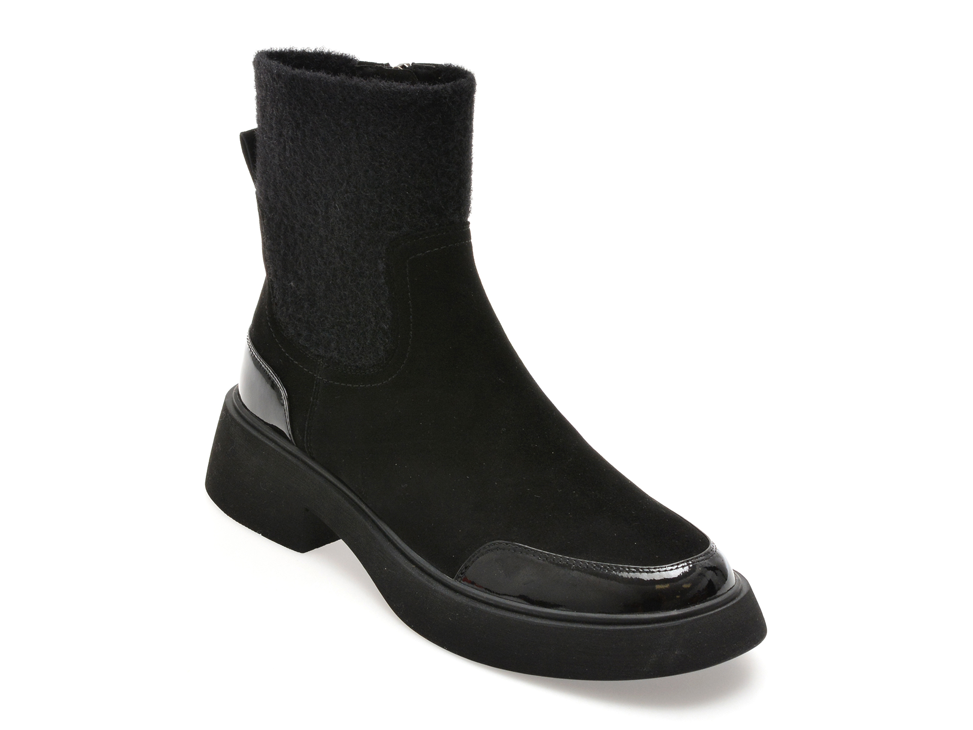 Ghete GRYXX negre, 5403, din piele intoarsa